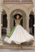 Kora Cotton Navratri Special Plain Work Lehenga