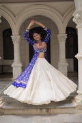 Kora Cotton Navratri Special Plain Work Lehenga