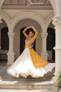 Kora Cotton Navratri Special Plain Work Lehenga