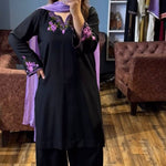 Riyon Silk Embroidery Work Micro Cotton Top Plazzo
