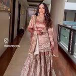 Pich Color Pure Zimmy Chu Silk Embroidery Work Top Sharara