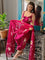 Wine Colour Georgette Floral Hand Printed Work Kurti