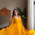 Orange Color Foux Georgette With Hand Work Anarkali