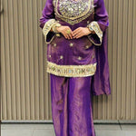 Beautifull Cosmos With Real Mirror Embroidery Work Top Plazzo