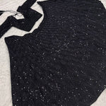 Wedding & Party Wear Sequins And Dori Work Black Color Lehenga Choli