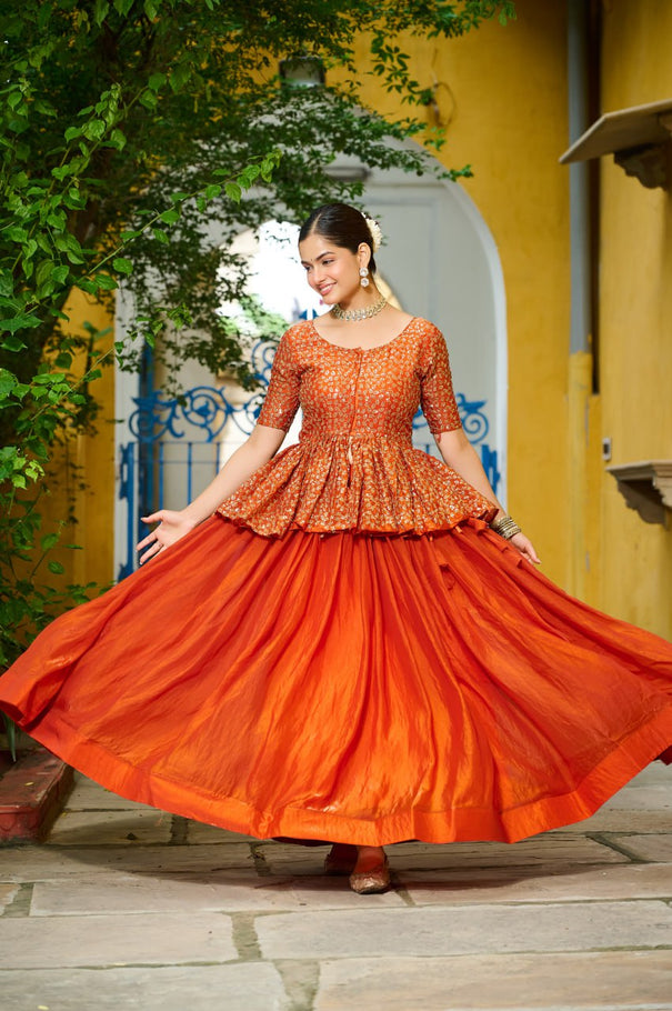 Fendy Fabric With Plain Work Lehenga