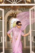 Chinon Embroidery Work Ready To Wear Saree