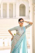 Chinon Embroidery Work Ready To Wear Saree