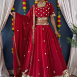 EMBROIDERY SEQUENCE DESIGN WORK With Faux Georgette