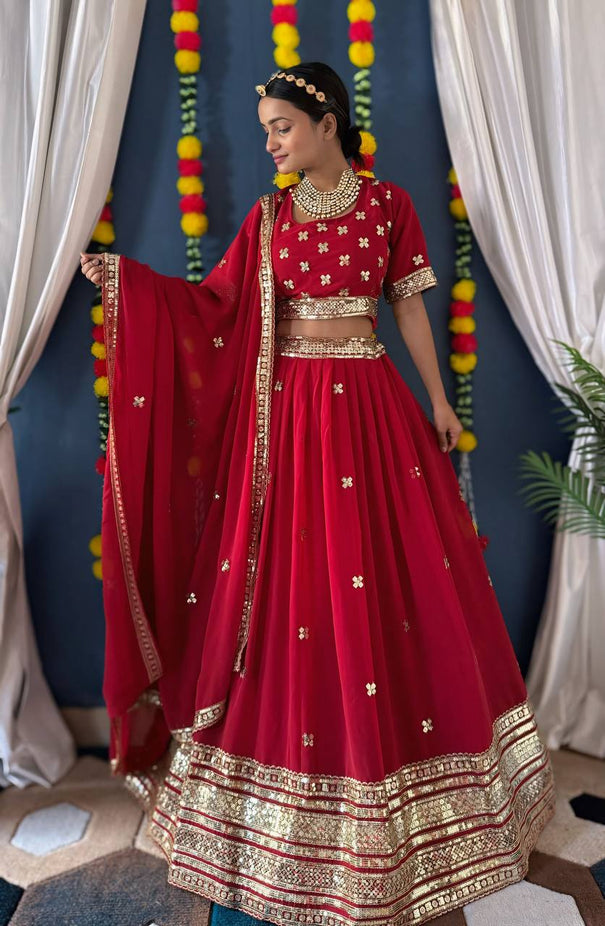 EMBROIDERY SEQUENCE DESIGN WORK With Faux Georgette