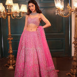 Pink Color Premium Net With Embroiderty Work Lehenga