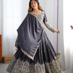 Natural Crep Silk With Canvas Patta And Cancan Thread And Sequence Work Lehenga Choli