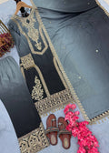 Dual Tone Peding Chinon Silk Embroidery Work Top Pent