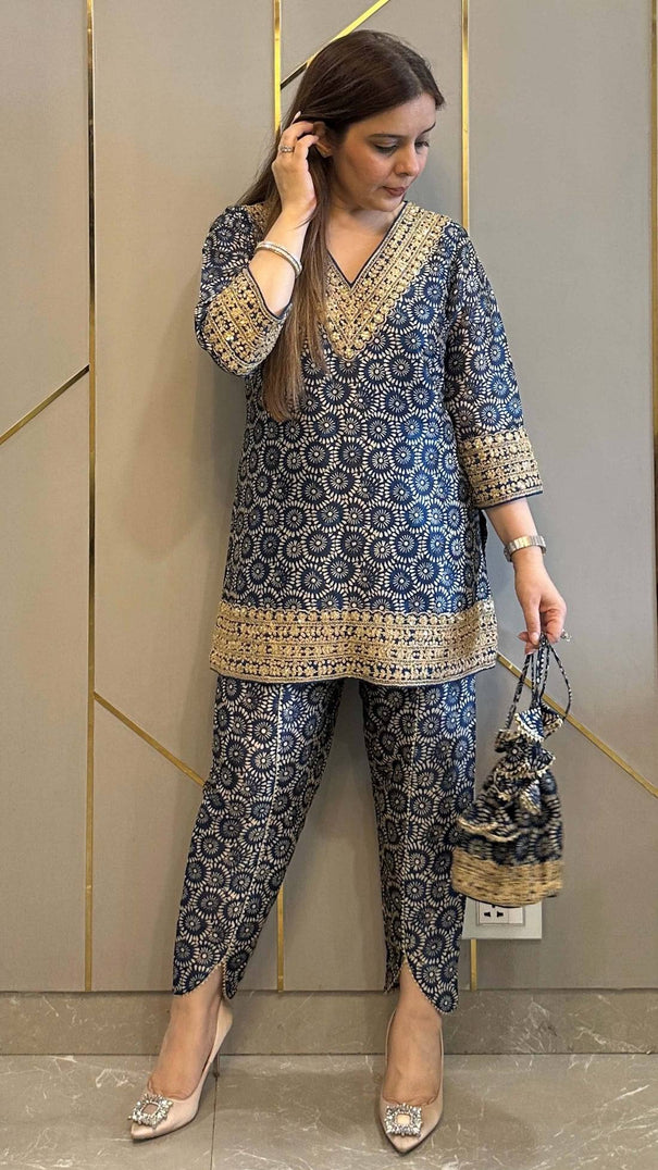 Pure Mul Cotton With Embroidry Work Top Pent