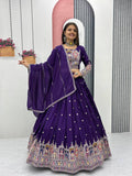 Navratri Special Pure Vichitra Coding Sequence Work Lehenga Choli