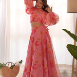 Pure Soft Tabby Organza Silk With Canvas Patta Attached Lehenga Choli