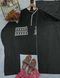 Natural Satin Embroidery WOrk Top Plazzo
