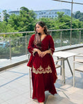 Havy Faux Georgette Embroidery Work Top Pent