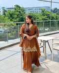Havy Faux Georgette Embroidery Work Top Pent