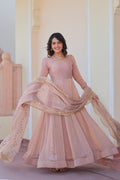 Fendy Chiffon Cotton Lining Full Sleeve Gown