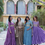 Beautiful Star Georgette Gown and Dupatta Set