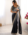 BEAUTIFUL TWO SHADE CHINON SILK PARTY WEAR SAREE