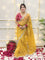 Gold Crush And Embroidery Work With Brocade Fabric Saree