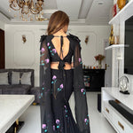 Black Color Hand Printed lehenga Saree With Canvas Patta And Waist Dori