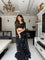 Black Color Hand Printed lehenga Saree With Canvas Patta And Waist Dori