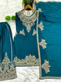 Pure Chinnon Silk With Heavy Embroidery Coding Dori-Sequence Work Top Plazzo