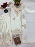 Pure Chinnon Silk With Heavy Embroidery Coding Dori-Sequence Work Top Plazzo