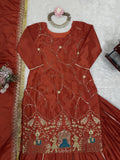 New Natural Crep Silk Thred With SequenceWork Top Lehenga