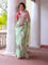 Green Color Soft Elegent Georgette Print Hand Work Saree