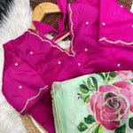 Green Color Soft Elegent Georgette Print Hand Work Saree