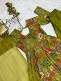 Pure Soft Romaqnsilk Chanderi With Digital Print Work With Padded, Side Zipper KediyaKurti  Plazzo