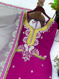 Heavy Fau Georgette Embroidery Sequence Work With Micro Cotton Top Sharara