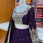 Pure Vichitra Silk Fancy Embroidery Work Cancan And Canvas Work Lehenga