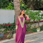 Georgette Digital Print With Real Mirror Work Kurti