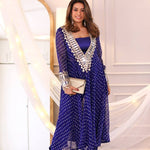 Georgette Digital Print With Real Mirror Work Kurti