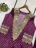 Georgette Digital Print With Real Mirror Work Kurti