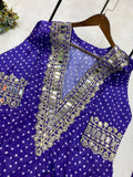Georgette Digital Print With Real Mirror Work Kurti