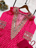 Georgette Digital Print With Real Mirror Work Kurti