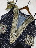 Georgette Digital Print With Real Mirror Work Kurti