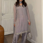 Brown Color Georgette Embroidery Work Top