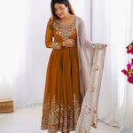 Heavy Georgette Multy Thread Embroidery Sequence Work Top Pent