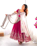 Heavy Georgette Multy Thread Embroidery Sequence Work Top Pent
