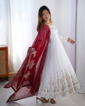 Heavy Georgette Multy Thread Embroidery Sequence Work Top Pent