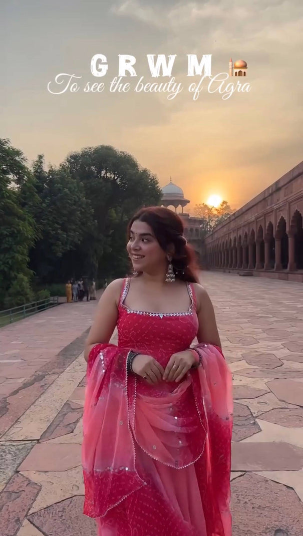 Pink Color Georgette With Fox Digital Print Work Gown