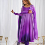 PURE SOFT FOX GEORGETTE MOST TRENDY PADDING FABRIC FULLY FLAIR ANARKALI GOWN