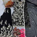 Heavy Faux Georgette Sequence Work Top Sharara